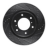 633-92007R Drilled/Slotted Brake Rotor [Black], 2008-2017 Mitsubishi, Position: Front Right