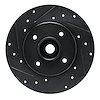 633-92012L Drilled/Slotted Brake Rotor [Black], 2002-2010 Renault, Position: Rear Left