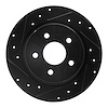 633-92014L Drilled/Slotted Brake Rotor [Black], 2008-2012 Renault, Position: Rear Left
