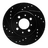 633-92030L Drilled/Slotted Brake Rotor [Black], 2006-2011 Mopar, Position: Front Left