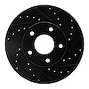633-92033R Drilled/Slotted Brake Rotor [Black], 2002-2007 Infiniti/Nissan, Position: Front Right - image 1