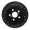 633-92043L Drilled/Slotted Brake Rotor [Black], 2009-2015 Lexus/Toyota/Scion, Position: Rear Left - image 1