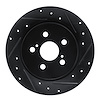 633-92043R Drilled/Slotted Brake Rotor [Black], 2009-2015 Lexus/Toyota/Scion, Position: Rear Right - image 1