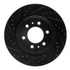 633-92047L Drilled/Slotted Brake Rotor [Black], 2007-2017 Mitsubishi, Position: Front Left