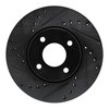 633-92048L Drilled/Slotted Brake Rotor [Black], 2006-2010 Mopar, Position: Front Left