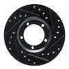 633-92051R Drilled/Slotted Brake Rotor [Black], 2003-2005 Mopar, Position: Front Right