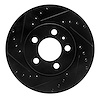 633-92058L Drilled/Slotted Brake Rotor [Black], 2003-2018 Audi/Volkswagen, Position: Front Left