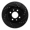 633-92090R Drilled/Slotted Brake Rotor [Black], 2003-2018 Peugeot, Position: Front Right