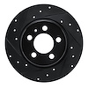 633-92104L Drilled/Slotted Brake Rotor [Black], 2015-2018 Audi/Volkswagen, Position: Rear Left - image 1