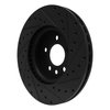 633-92119L Drilled/Slotted Brake Rotor [Black], 2018-2020 Audi/Volkswagen, Position: Front Left - image 4