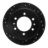 633-93001L Drilled/Slotted Brake Rotor [Black], 2006-2010 GM, Position: Rear Left - image 1