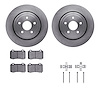 6412-42028 Brake Rotors with Ultimate-Duty Brake Pads Kit & Hardware, Fits Select Mopar, Position: Rear - image 1