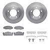 6412-42057 Brake Rotors with Ultimate-Duty Brake Pads Kit & Hardware, 1978-1979 Mopar, Position: Front - image 1