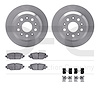 6412-42136 Brake Rotors with Ultimate-Duty Brake Pads Kit & Hardware, Fits Select Mopar, Position: Rear - image 1