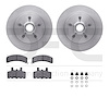 6412-48034 Brake Rotors with Ultimate-Duty Brake Pads Kit & Hardware, 1992-2002 GM, Position: Front - image 1