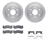 6412-48064 Brake Rotors with Ultimate-Duty Brake Pads Kit & Hardware, 1999-2008 GM, Position: Front - image 1