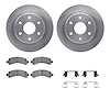 6412-48083 Brake Rotors with Ultimate-Duty Brake Pads Kit & Hardware, 2002-2014 GM, Position: Rear - image 1
