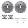 6412-54004 Brake Rotors with Ultimate-Duty Brake Pads Kit & Hardware, 1974-1979 Ford/Lincoln/Mercury/Mazda, Position: Front - image 1