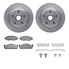 6412-54007 Brake Rotors with Ultimate-Duty Brake Pads Kit & Hardware, 1974-1980 Ford/Lincoln/Mercury/Mazda, Position: Front - image 1
