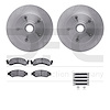 6412-54014 Brake Rotors with Ultimate-Duty Brake Pads Kit & Hardware, 1986-1993 Ford/Lincoln/Mercury/Mazda, Position: Front - image 1