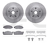 6412-54022 Brake Rotors with Ultimate-Duty Brake Pads Kit & Hardware, 1980-1983 Ford/Lincoln/Mercury/Mazda, Position: Front - image 1