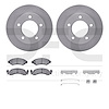 6412-54025 Brake Rotors with Ultimate-Duty Brake Pads Kit & Hardware, 1976-1985 Ford/Lincoln/Mercury/Mazda, Position: Front - image 1