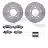 6412-54026 Brake Rotors with Ultimate-Duty Brake Pads Kit & Hardware, 1986-1993 Ford/Lincoln/Mercury/Mazda, Position: Front - image 1