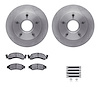 6412-54040 Brake Rotors with Ultimate-Duty Brake Pads Kit & Hardware, 1986-1988 Ford/Lincoln/Mercury/Mazda, Position: Front - image 1