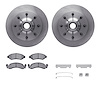 6412-54043 Brake Rotors with Ultimate-Duty Brake Pads Kit & Hardware, 1980-1985 Ford/Lincoln/Mercury/Mazda, Position: Front - image 1