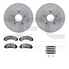 6412-54046 Brake Rotors with Ultimate-Duty Brake Pads Kit & Hardware, 1990-1994 Ford/Lincoln/Mercury/Mazda, Position: Front - image 1