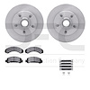 6412-54051 Brake Rotors with Ultimate-Duty Brake Pads Kit & Hardware, 1986-1992 Ford/Lincoln/Mercury/Mazda, Position: Front - image 1