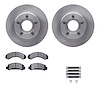 6412-54056 Brake Rotors with Ultimate-Duty Brake Pads Kit & Hardware, 1993-1994 Ford/Lincoln/Mercury/Mazda, Position: Front - image 1