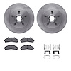 6412-54074 Brake Rotors with Ultimate-Duty Brake Pads Kit & Hardware, 1995-1997 Ford/Lincoln/Mercury/Mazda, Position: Front - image 1