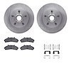 6412-54077 Brake Rotors with Ultimate-Duty Brake Pads Kit & Hardware, 1995-1997 Ford/Lincoln/Mercury/Mazda, Position: Front - image 1