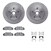 6412-54098 Brake Rotors with Ultimate-Duty Brake Pads Kit & Hardware, 1997-1999 Ford/Lincoln/Mercury/Mazda, Position: Front - image 1