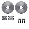 6412-55001 Brake Rotors with Ultimate-Duty Brake Pads Kit & Hardware, 2003-2011 Ford/Lincoln/Mercury/Mazda, Position: Rear - image 1