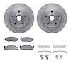 6412-66007 Brake Rotors with Ultimate-Duty Brake Pads Kit & Hardware, 1979-1980 GM, Position: Front - image 1