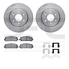 6412-67010 Brake Rotors with Ultimate-Duty Brake Pads Kit & Hardware, 2005-2007 Infiniti/Nissan, Position: Front - image 1
