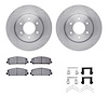 6412-67013 Brake Rotors with Ultimate-Duty Brake Pads Kit & Hardware, Fits Select Infiniti/Nissan, Position: Front - image 1