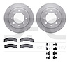 6412-67016 Brake Rotors with Ultimate-Duty Brake Pads Kit & Hardware, 2012-2021 Infiniti/Nissan, Position: Rear - image 1