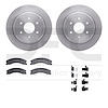 6412-67025 Brake Rotors with Ultimate-Duty Brake Pads Kit & Hardware, Fits Select Infiniti/Nissan, Position: Rear - image 1