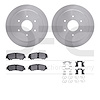 6412-67028 Brake Rotors with Ultimate-Duty Brake Pads Kit & Hardware, Fits Select Infiniti/Nissan, Position: Rear - image 1