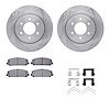 6412-68001 Brake Rotors with Ultimate-Duty Brake Pads Kit & Hardware, Fits Select Infiniti/Nissan, Position: Front - image 1