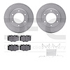 6412-76004 Brake Rotors with Ultimate-Duty Brake Pads Kit & Hardware, 1979-1980 Lexus/Toyota/Scion, Position: Front - image 1
