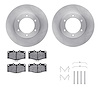 6412-76017 Brake Rotors with Ultimate-Duty Brake Pads Kit & Hardware, 1988-1995 Lexus/Toyota/Scion, Position: Front - image 1