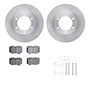 6412-76037 Brake Rotors with Ultimate-Duty Brake Pads Kit & Hardware, 2000-2002 Lexus/Toyota/Scion, Position: Front - image 1