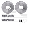 6412-92007 Brake Rotors with Ultimate-Duty Brake Pads Kit & Hardware, 2008-2014 Mitsubishi, Position: Rear