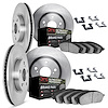 6414-39002 Brake Rotors with Ultimate-Duty Brake Pads Kit & Hardware, Fits Select Mopar, Position: Front and Rear - image 1