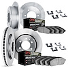 6414-67010 Brake Rotors with Ultimate-Duty Brake Pads Kit & Hardware, 2005-2007 Infiniti/Nissan, Position: Front and Rear - image 1