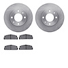 6502-07011 Brake Rotors w/5000 Advanced Brake Pads Kit, 1968-1992 Multiple Makes/Models, Position: Front